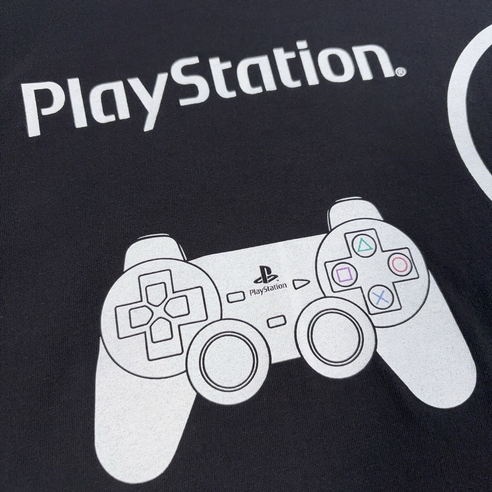 PlayStation Graphic T-Shirt M Black 100% Cotton Sony Video Game Y2K Spellout - Picture 14 of 16